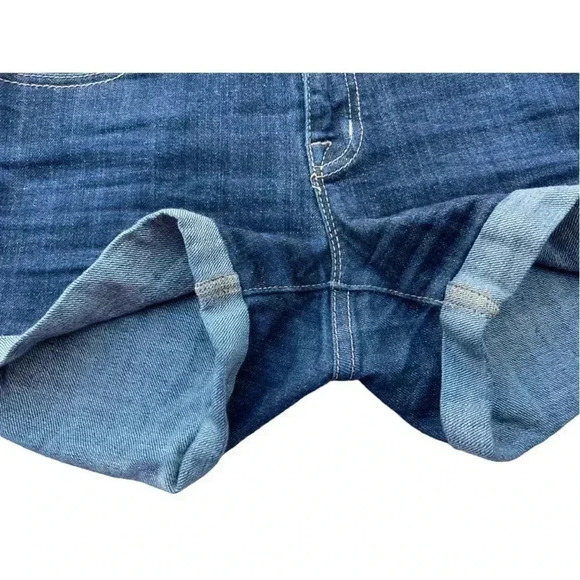 Women’s BDG Urban Outfitters Denim Shortie Shorts• Blue Dark Wash Cuff Mid Rise - Picture 8 of 9
